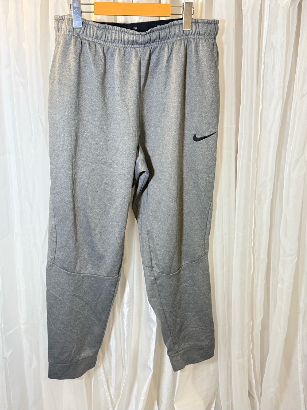 Nike Gray Youth Athletic Joggers with Black Swoosh